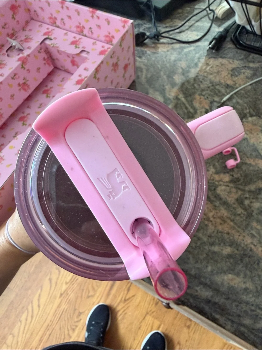 Love Shack Fancy Stanley Collab 30oz Pink Floral Tumbler with Bow Straw Topper - Picture 9 of 14